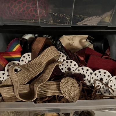 LOT 384: Costume Props, Handbag, Scarves, Belts, Masks, Fabric and More