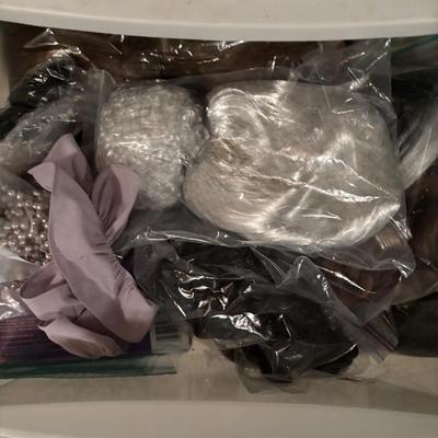 LOT 385: Filled Storage Drawer: Fabric, Sewing & Crafting along with Baskets