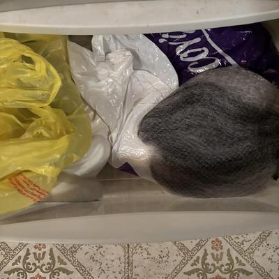 LOT 385: Filled Storage Drawer: Fabric, Sewing & Crafting along with Baskets