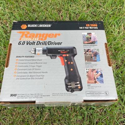 LOT 389: Black & Decker Ranger Drill / Driver, Drill Bits in Case and Saw in Storage Case