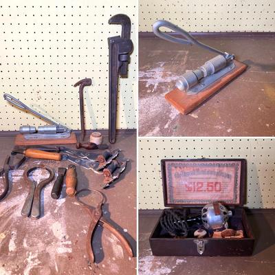 LOT 391: Vintage Tools, Reed's Pecan Nut Cracker and Star-Rite Electric Massager