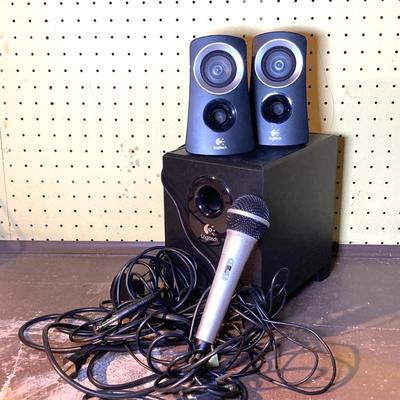 LOT 392: Logitech Z313 Speaker System and Microphone - As Found