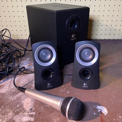 LOT 392: Logitech Z313 Speaker System and Microphone - As Found