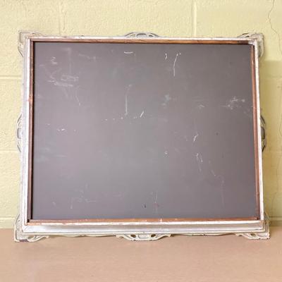 LOT 395: Vintage / Antique Ornate White Shadow Box Mirrored Shelf and Picture Frame