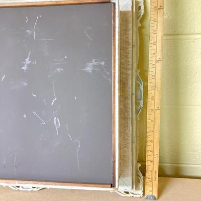 LOT 395: Vintage / Antique Ornate White Shadow Box Mirrored Shelf and Picture Frame