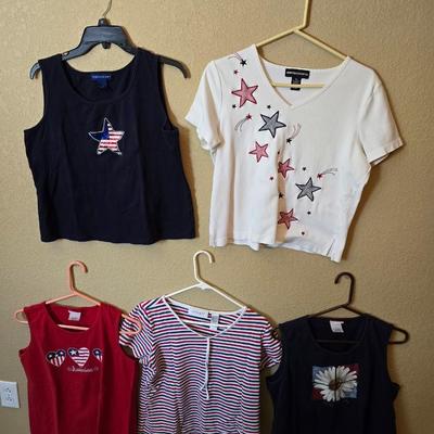 Women's Medium Tops – Mixed Brands, Patriotic & Seasonal Themes
