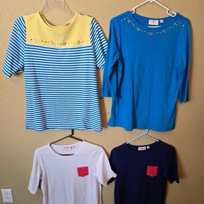 Lot of 4 Quacker Factory Embellished Tops – Size Small