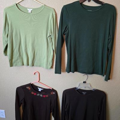Lot of 4 Long Sleeve Tops – Fall & Earth Tones – Size M Christopher & Banks