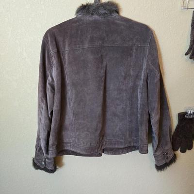 Coldwater Creek Suede Jacket & Glove Set – Size L