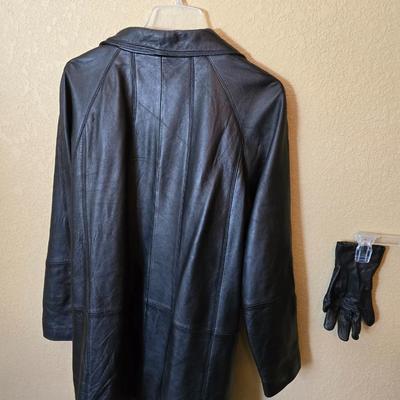 Genuine Leather Coat & Gloves Set – Centigrade (M)