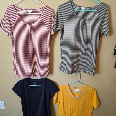 Striped & Solid Cotton Tee Lot – Size Medium Christopher Banks