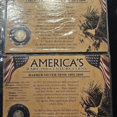 America's Rare 19th Century Coins - Barber Silver Dime & Liberty Head "V" Nickel