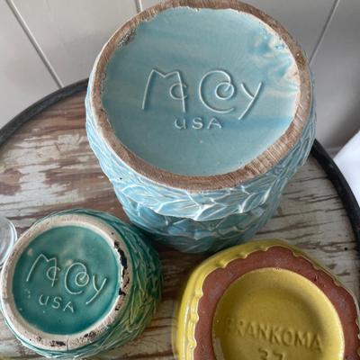 Fun McCoy pots with garden decor