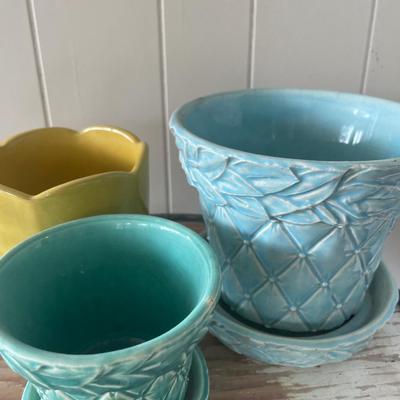 Fun McCoy pots with garden decor