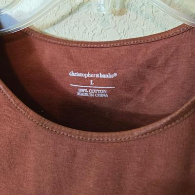 4 Women’s Sleeveless Christopher Banks Tank Tops – Size L, Assorted Colors