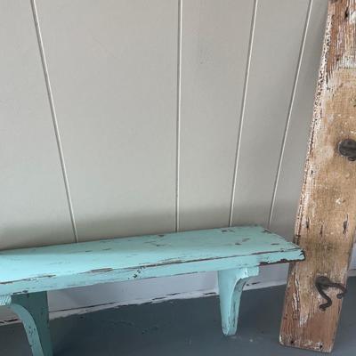 Vintage shelf and coat hooks