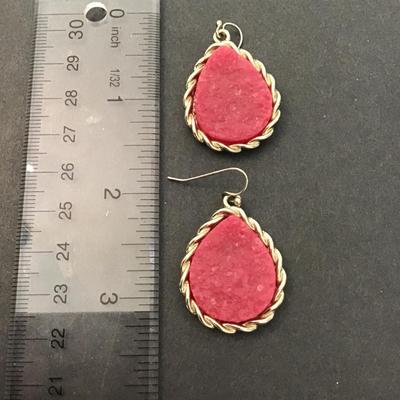 Faux stone dangle earrings