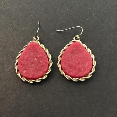 Faux stone dangle earrings