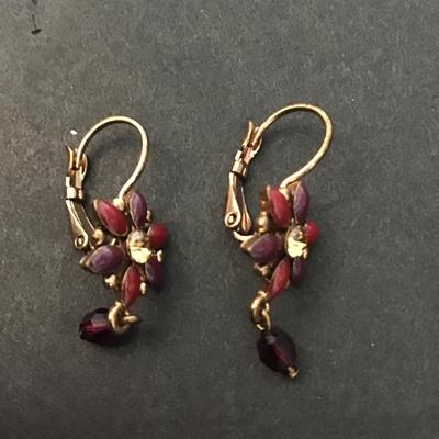 Vintage Avon Enamled flower dangle earrings