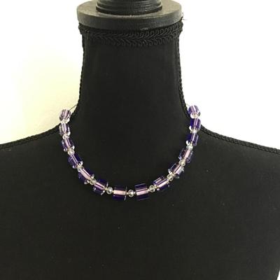 Vintage glass beaded choker necklace