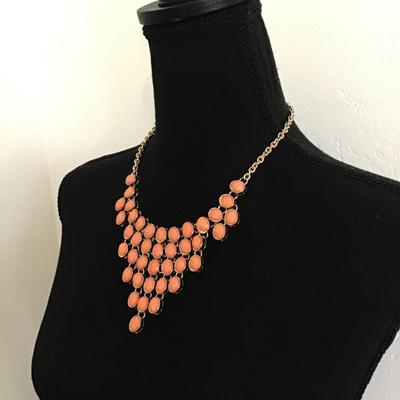 Gold tone statement necklace