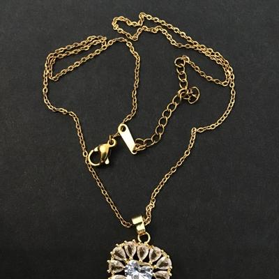 Stainless steel crystal heart necklace