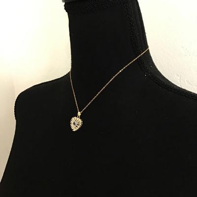 Stainless steel crystal heart necklace