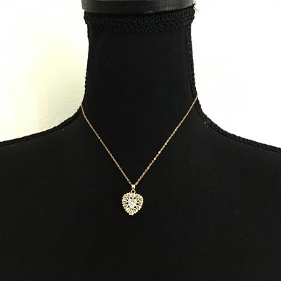 Stainless steel crystal heart necklace