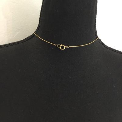 Mid-century, black and gold tone beaded necklace, mesh gold beads