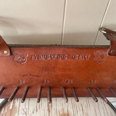 Arctic Cat wood and leather holder