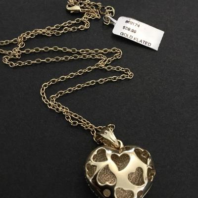 Beautiful gold plated Swarovski crystal heart necklace