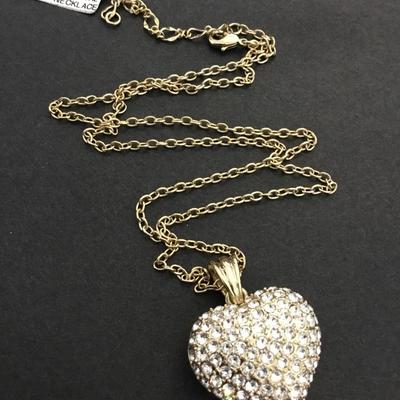 Beautiful gold plated Swarovski crystal heart necklace