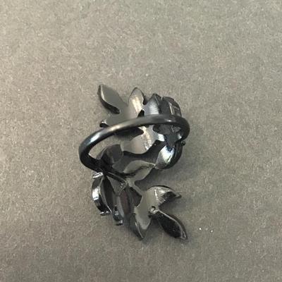 Jet black Rhinestone Statement ring
