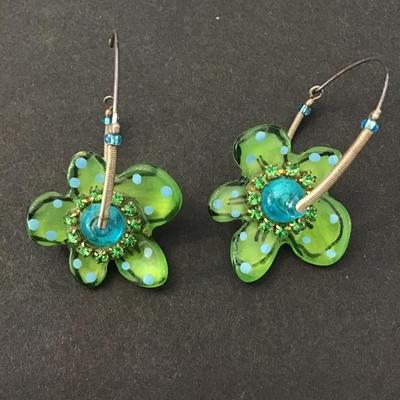 Flower hoop statement earrings