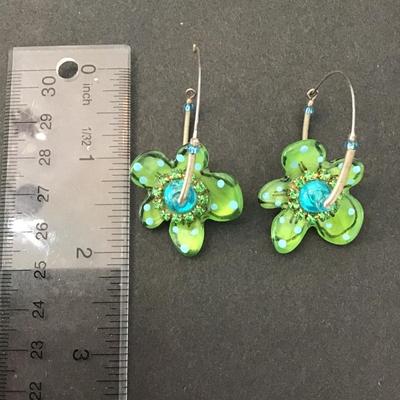 Flower hoop statement earrings