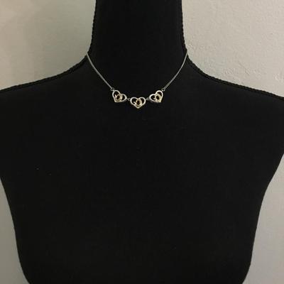 Cute Silver and gold, toned heart fashion necklace