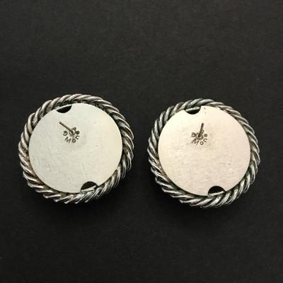 Vintage Monet Silver-tone, French rope swirl high shine earrings
