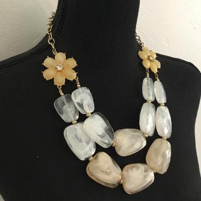 Large, pretty acrylic, flower statement, necklace