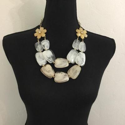 Large, pretty acrylic, flower statement, necklace