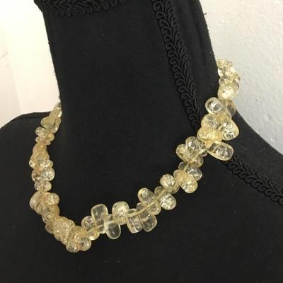 Beautiful large citrine, natural gemstone, nugget collar necklace