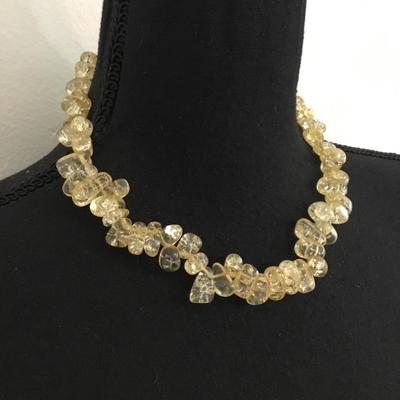 Beautiful large citrine, natural gemstone, nugget collar necklace