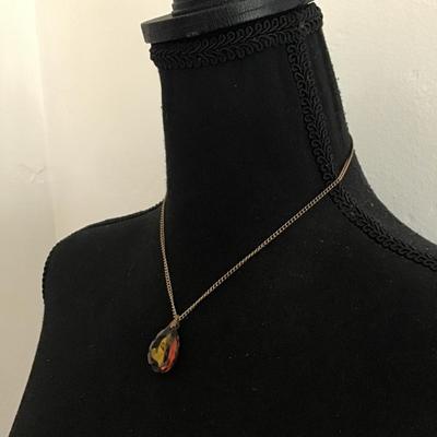 Vintage root beer colored crystal necklace