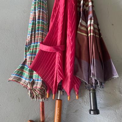 3 colorful umbrellas