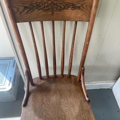 Wood chair with etched top & puzzles