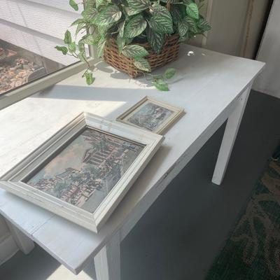 Painted white wood table