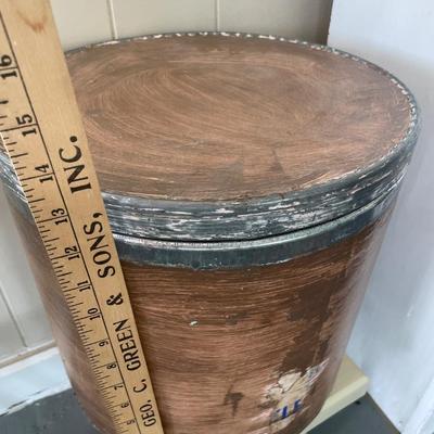 Vintage painted container with step stool