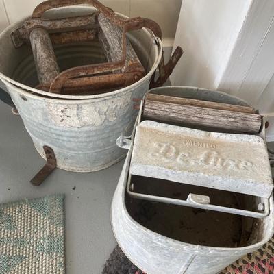 Vintage mop buckets