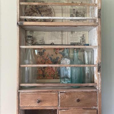 2 vintage wood organizers