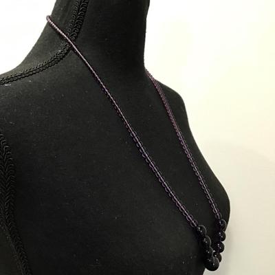 Gorgeous vintage authentic amethyst, crystal bead necklace