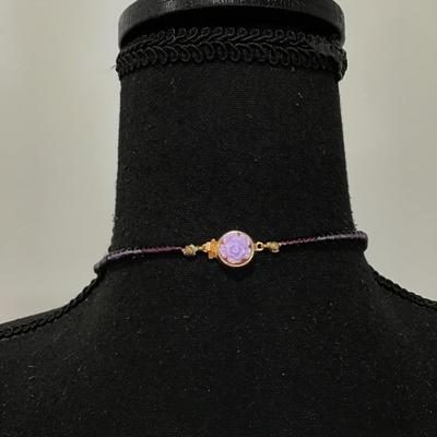 Gorgeous vintage authentic amethyst, crystal bead necklace